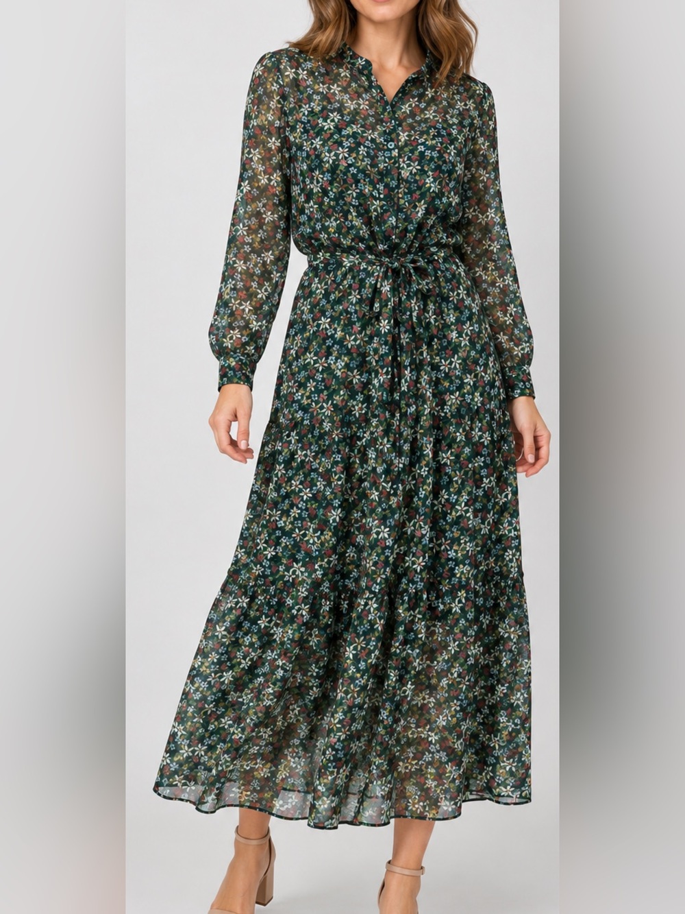 Gerard Darel Drawstring-Waist Midi Dress